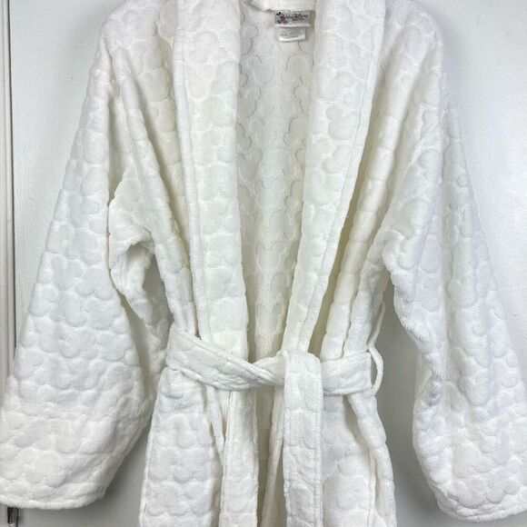 Vintage Walt Disney World Bathrobe One Size Heavy 100% Cotton Embossed Mickey - Picture 2 of 14